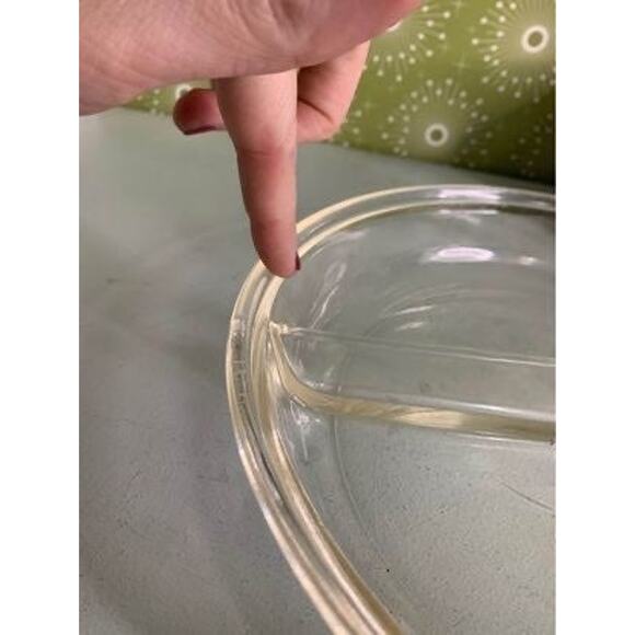 RARE Vintage Pyrex Divided Glass - Reverse San Serif Stamp - Picture 4 of 10